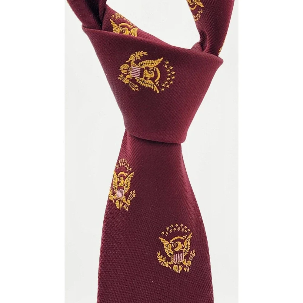 Martha Weems Ltd ~ Presidential Seal ~ Maroon and Gold necktie